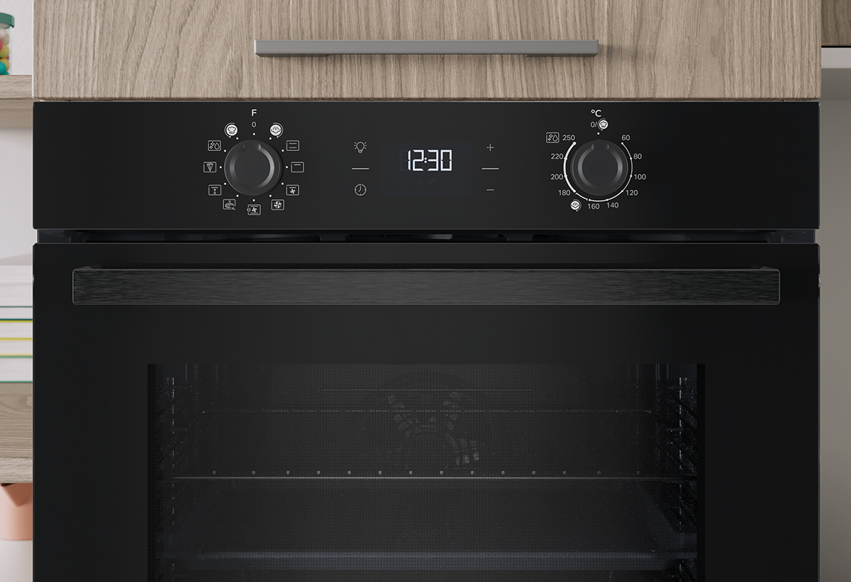 Απεικονίζεται κοντινό στις λειτουργίες του φούρνου.